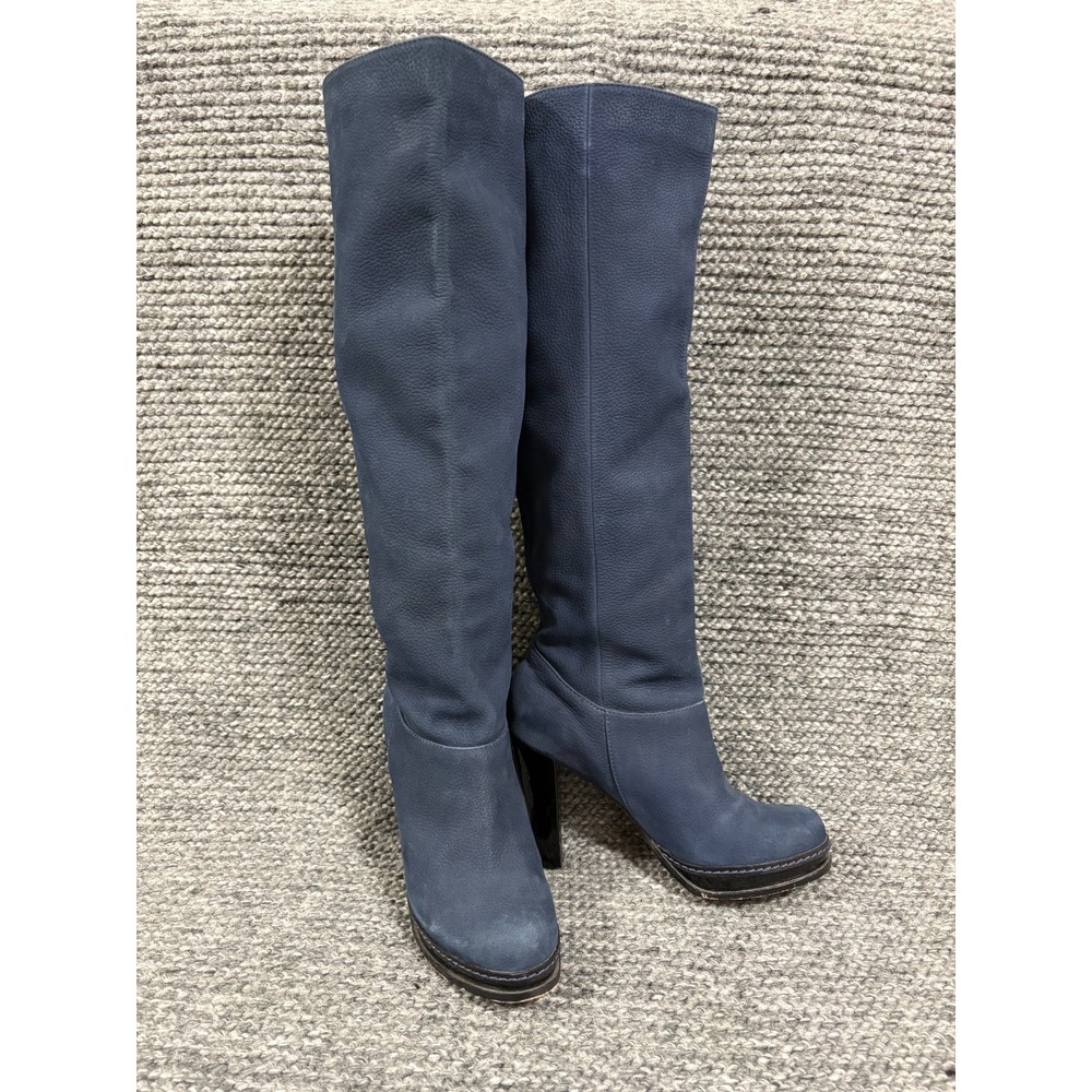 Cole Haan Air Nola Tall Boots Women 6.5 Blue Leather Heeled